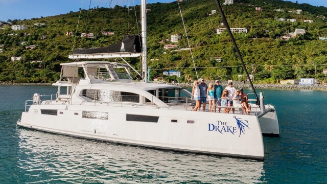 Voyage 590 THe Drake at anchor 1400x788